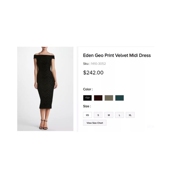 DRESS THE POPULATION OFF SHOULDER VELVET DRESS L - Picture 5 of 5